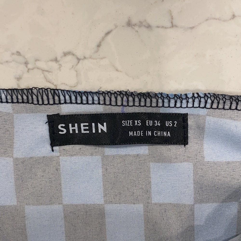 NWOT SPAGHETTI STRAP ABSTRACT CHECKER DRESS - Picture 2 of 5